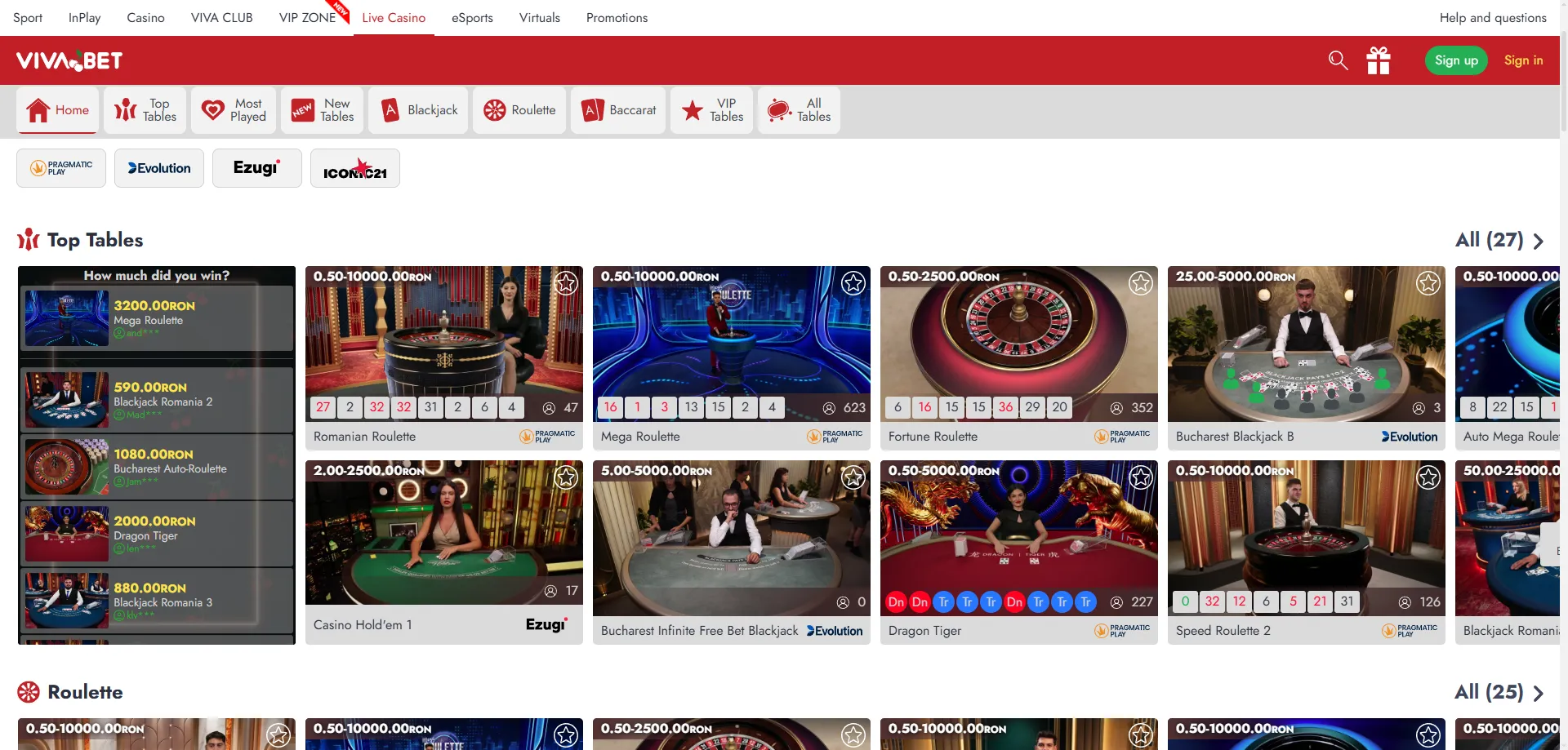 Casino en vivo VIVABET con crupieres profesionales en tiempo real